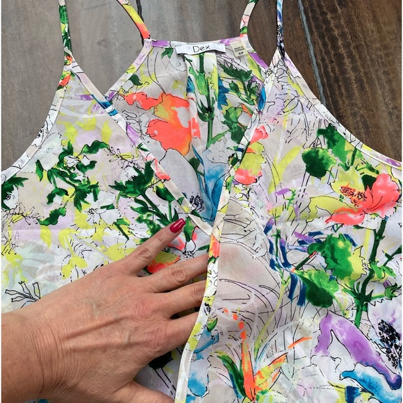 Dex Floral Faux Wrap Tank - Picture 2 of 6